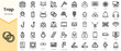 Simple Outline Set of trap icons. Linear style icons pack. Vector illustration