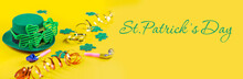 St. Patrick's Day Items - Holiday Concept. St. Patrick's Day In A Leprechaun Hat.