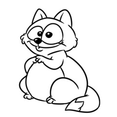 Sticker - Cat fat sitting character animal illustration cartoon contour coloring