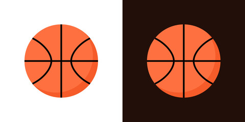 Basketball ball vector icon isolated. Basket ball illustration logo design flat icon