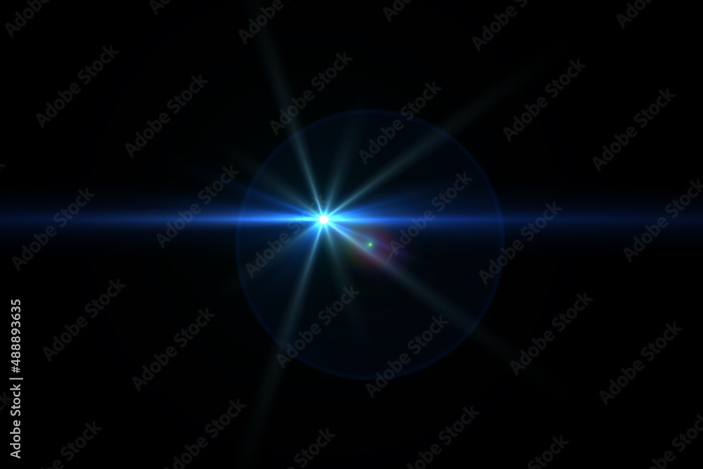 lens flare effect on black background Stock Photo | Adobe Stock