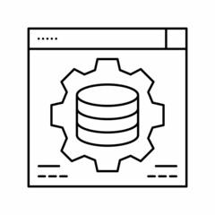 hardware solution digital processing line icon vector illustration