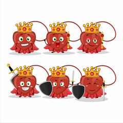 Sticker - A Charismatic King red heart necklace cartoon character wearing a gold crown