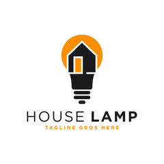 Wall Mural - house lamp illustration logo design