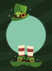 Sticker - st patricks, leprechaun legs and hat