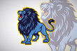 Lion Roaring Stand Stance Esports Sport Team Mascot Vector Logo Design Template