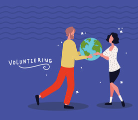 Sticker - people world volunteering