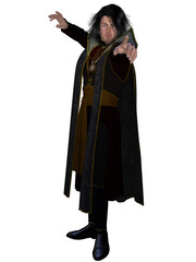 3d illustration of an fairytale male wizard