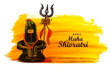 Maha Shivratri Festival With Shiv Ling Holiday Card Background