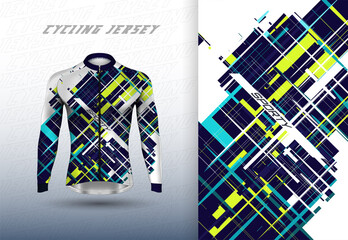 Wall Mural - Vector premium cycling jersey design with abstract texture.
