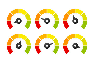 Speed metering or rating icon collection. Vector illustration.