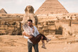 A couple at Giza Pyramids, Sphinx