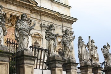 statues of saints on the wall