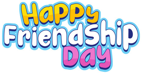 Canvas Print - happy friendship day word logo on white background