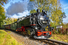 Narrow Gauge Steam Locomotive In Zittau