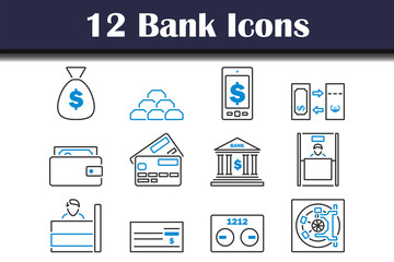 Canvas Print - Bank Icon Set