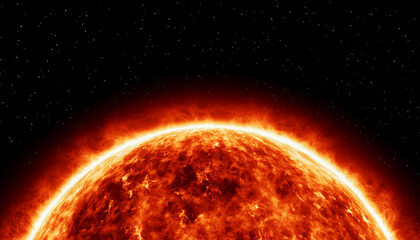 3d render of solar atmosphere with plasma movement