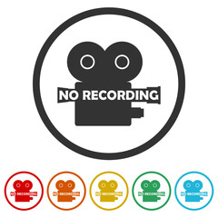 Sticker - No recording ring icon, color set