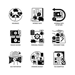 Canvas Print - Financial Literacy Icon Set