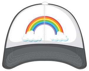 Sticker - A grey cap with rainbow pattern