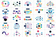 Mega set of various  flowcharts schemes, diagrams, mind maps. Vector infographic.