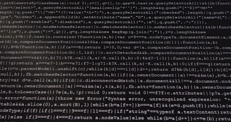 Wall Mural - 4k close up shot programming tag code on pc monitor scroll down. background concept for programming 