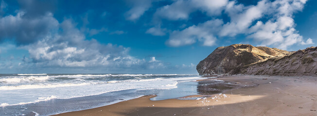 Canvas Print - Bulbjerg natural cliffs at the North Sea coast in Denmark