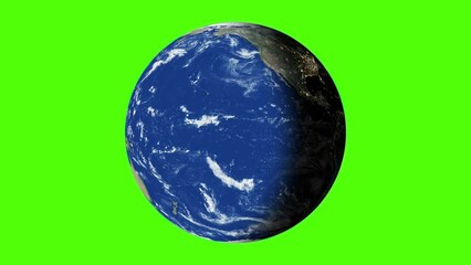 Wall Mural - planet earth spinning in space animation. day to night computer animation. realistic world globe at 