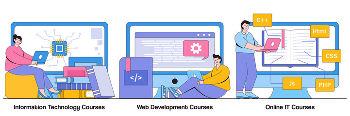Information Technology, Web Development, and Online IT Courses Illustrated Pack