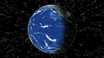 Wall Mural - planet earth rotation - computer generated animation. night to day change. realistic world globe rot