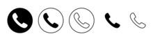 Call Icons Set. Telephone Sign And Symbol. Phone Icon. Contact Us