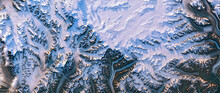 Shedding Light On Greenland, Satellite Image, Greenland Ice Sheet And Its Edges, Melt Ponds, Snowy Mountain Peaks Cast Long Shadows In The Evening Sunlight. Elements Of This Image Furnished By NASA