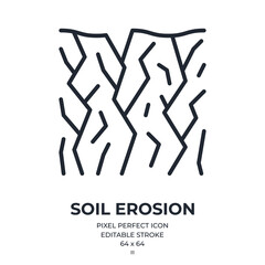 Canvas Print - soil erosion editable stroke outline icon isolated on white background flat vector illustration. pix