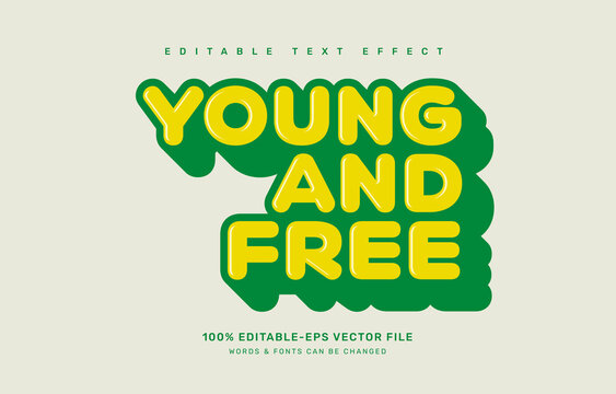Young and free editable text effect template