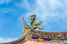Exterior And Roof Of The Confucius Temple In Taipei, Taiwan (Asia)