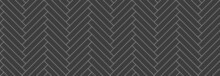 Herringbone Floor. Seamless Tile Pattern. Herring Bone Texture. Outline Cladding Surface. Ceramic Check Print. Classic Tessellation Grid. Paving Banner. Scandinavian Subway Panel. Vector Illustration