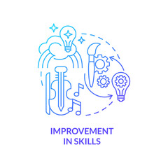 Poster - Improvement in skills blue gradient concept icon. Developing abilities. Lifelong education benefits abstract idea thin line illustration. Isolated outline drawing. Myriad Pro-Bold fonts used