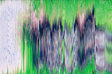 Glitch Art. Color Noise. Digital Distortion. Distressed Screen. Green Blue White Artifacts Vibration Texture Bright Abstract Background.