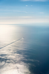 Wall Mural - view from the plane window to Greece Athens and the Aegean Sea