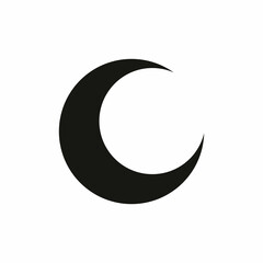 Wall Mural - Moon vector icon. Black moon icon. Celestial crescent isolated elements.