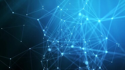 Motion graphic of Blue technology icon network connection abstract background concept video. 3D render