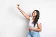© Louis-Paul Photo - Studio portrait of beautiful brunette young dark-skinned woman,
