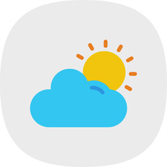 Wall Mural - Cloud Sun Icon