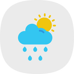 Wall Mural - Cloud Sun Rain Icon