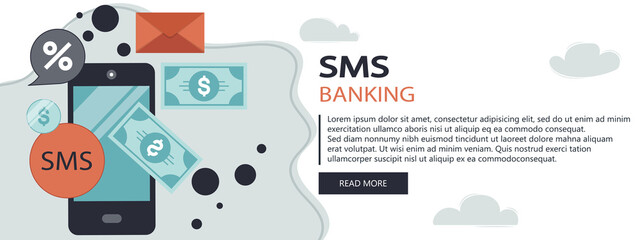 Wall Mural - SMS banking. Internet payments, data protection, money transfer, online banking, mobile wallet, pay history, mobile app. Online Payment Concept. Phone with user interface login and password. 