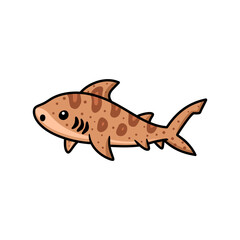 Wall Mural - Cute tiger shark cartoon swimming