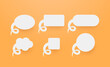© Sizah - Set of speech bubble on orange background