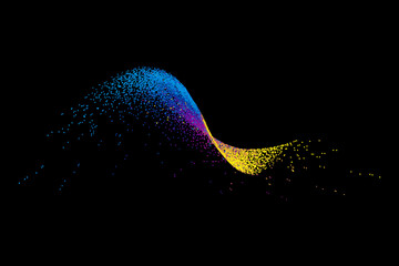 Wall Mural - abstract dazzling waveform particle internet technology big data background