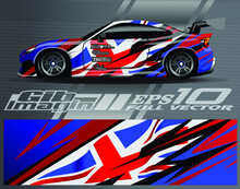 Graphic Abstract Stripe Racing Background Designs For Vehicle, Rally, Race, Adventure And Car Racing Livery.
