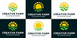 agriculture logo, garden Solar Energy Concept. Eco organic natural fresh agricultural products